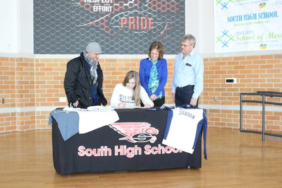 Senior Jenna Zelm signs to play soccer at Judson University. The school is located in Illinois