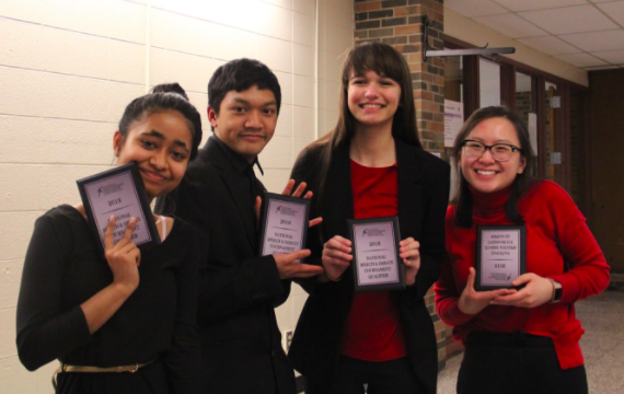 Rakshya Bhatta (10), Kobe Bopha (11), Isabel Gosse (10), and Juliet Chang (11) will be representing the Northern Wisconsin district this summer during the NSDA national tournament.
