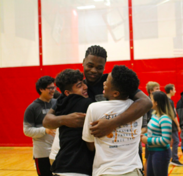Sophomores hug it out as they enjoyed the day learning and growing in a respectful way. 