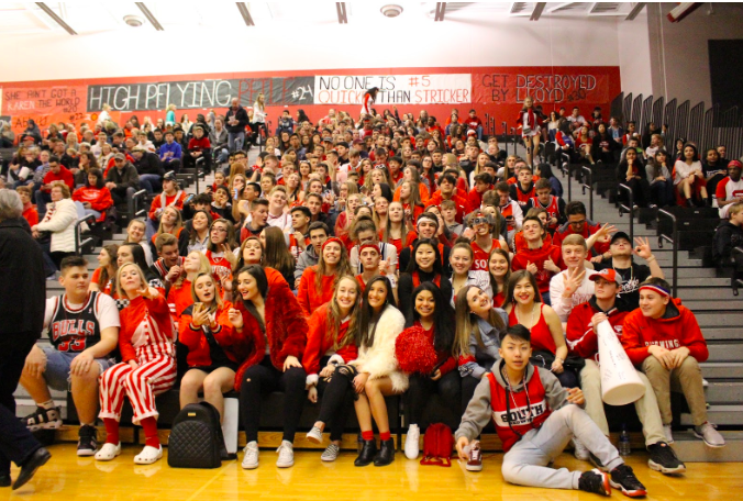 The south student section was filled to the top of the stairs, not a skipper to be seen.