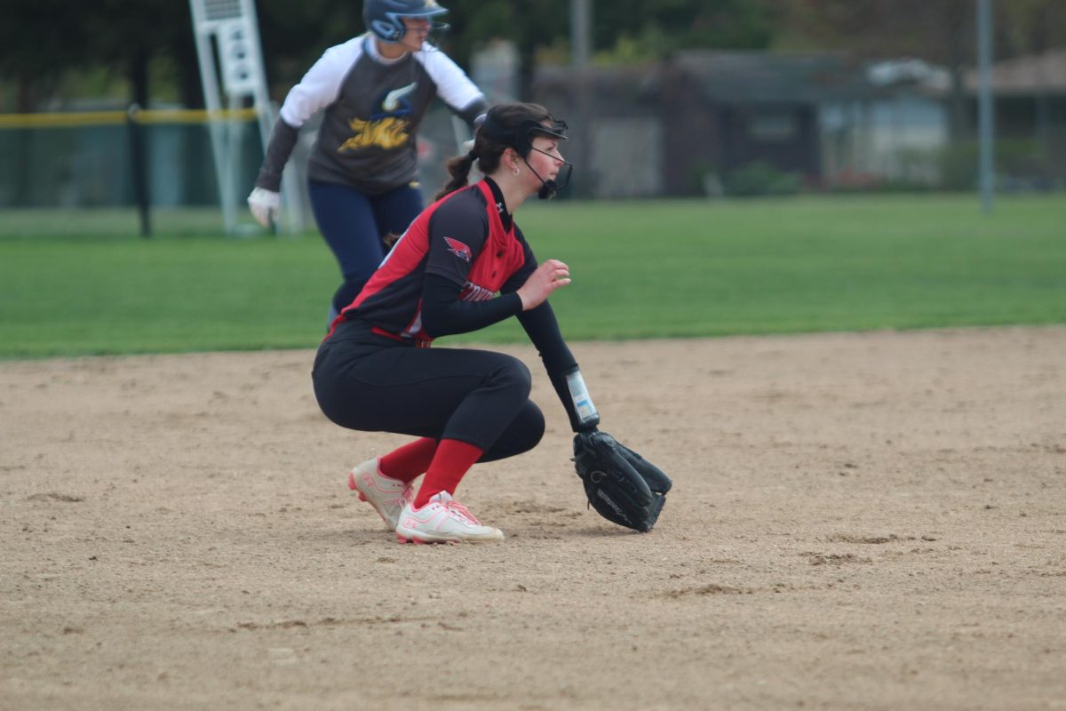 Pitcher, Elaina Thiel for the girls softball game against North on May 9th. 